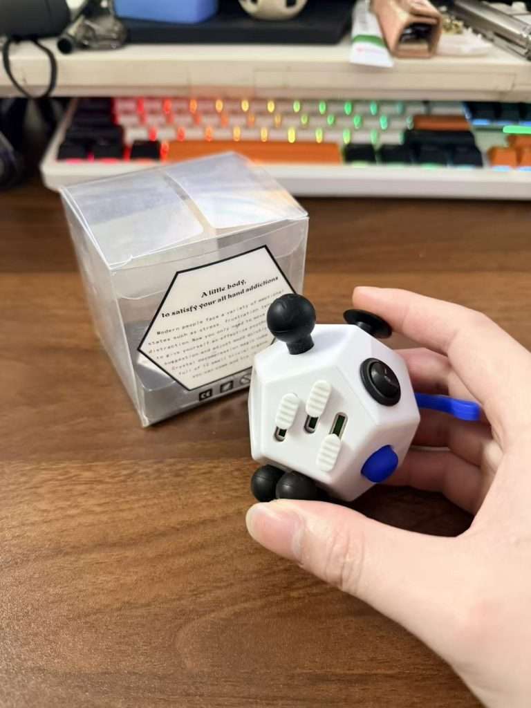 12-Sided Fidget Cube Stress Relief Toy packaging and shipping